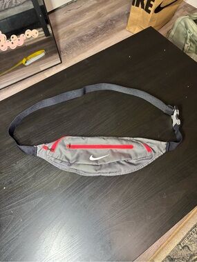 Nike Gray and Red Waist Pack - Men's Athletic Belt Bag